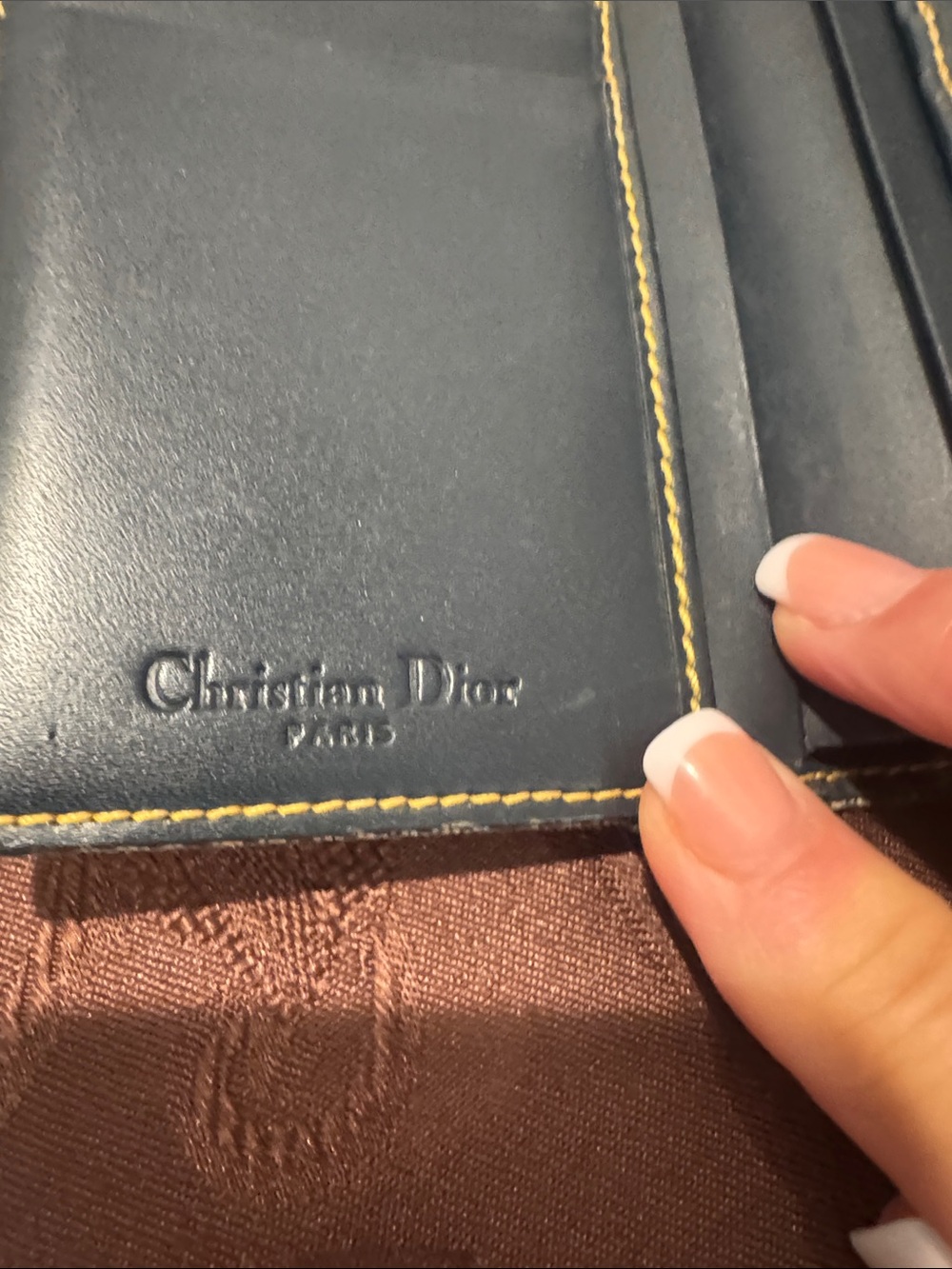 Dior Navy/Beige Oblique Canvas Saddle Wallet - Picture 5 of 15